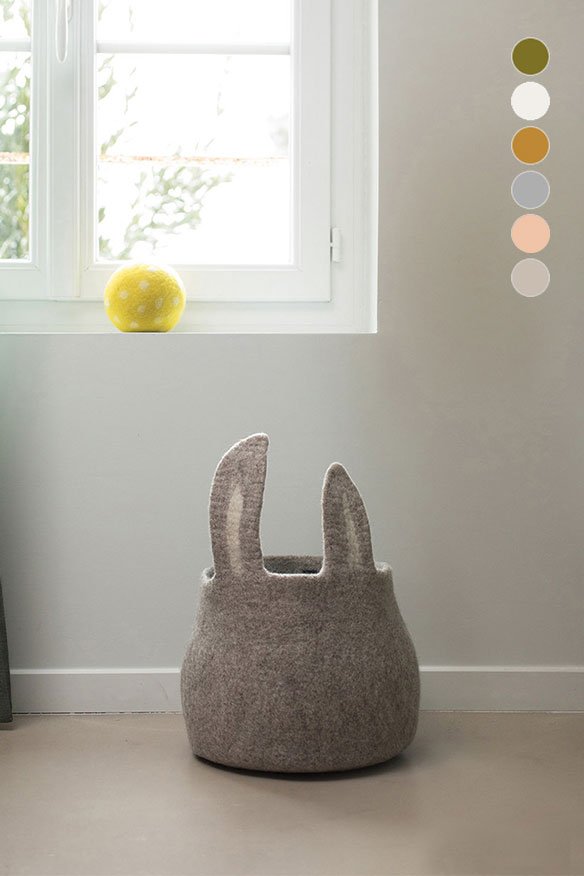 Corbeille 'Pasu Bunny' en laine feutrée | MUSKHANE
