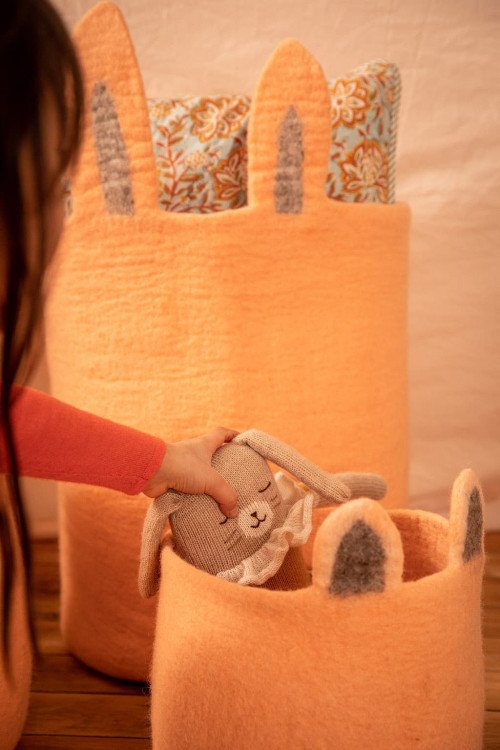 Corbeille 'Pasu Foxy' en laine feutrée | MUSKHANE