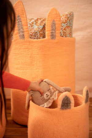 Corbeille 'Pasu Foxy' en laine feutrée | MUSKHANE
