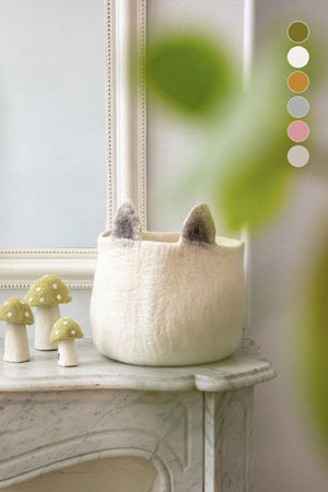 Corbeille 'Pasu Foxy' en laine feutrée | MUSKHANE