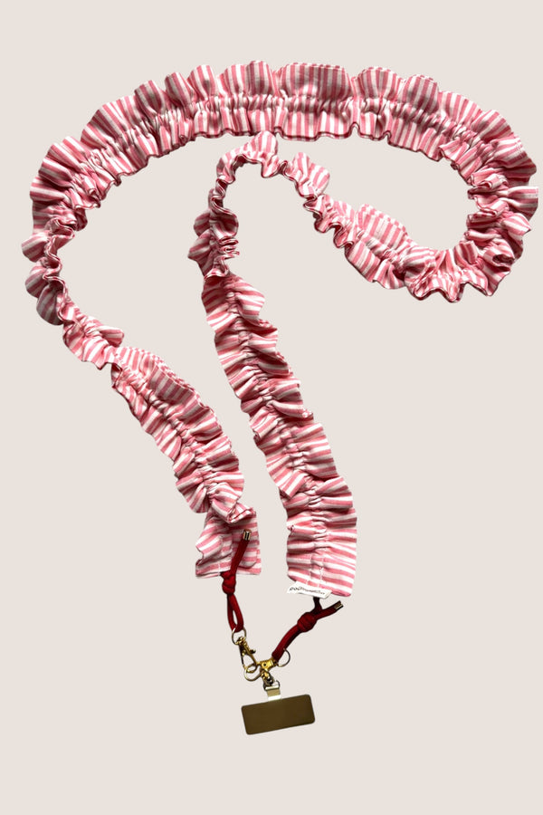Cordon de téléphone Rayure rose - Maison PoumPoum