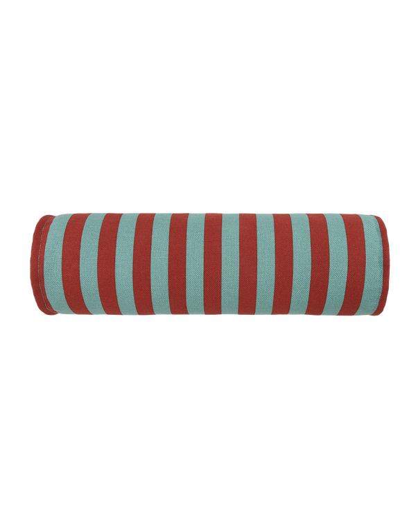Coussin traversin 'Vibes' Red teal green stripes | NOBODINOZ