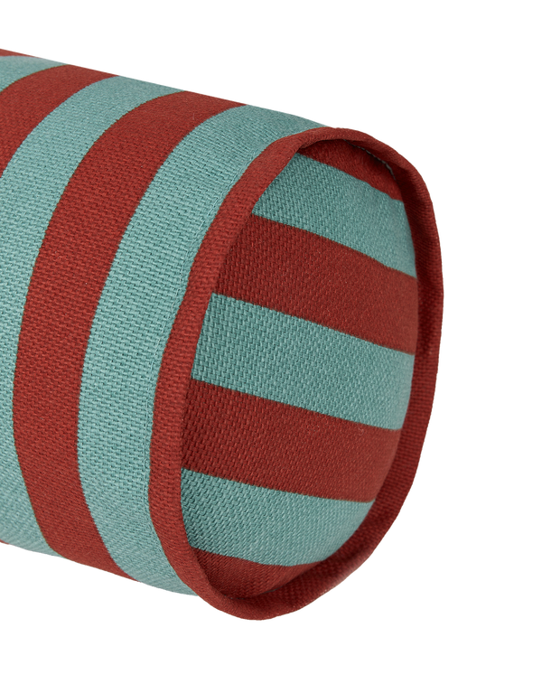 Coussin traversin 'Vibes' Red teal green stripes | NOBODINOZ
