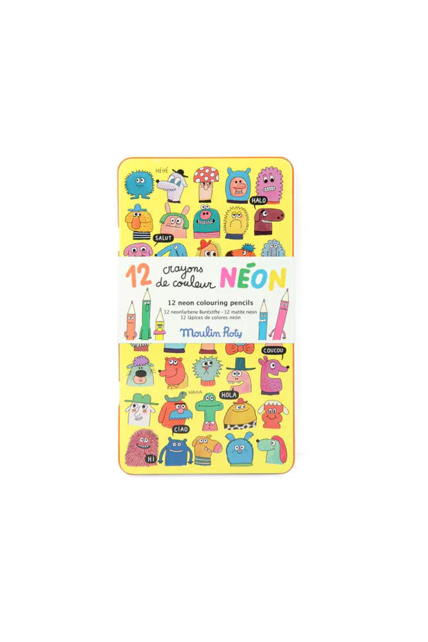 12 crayons de couleurs néon 'Les Schmouks' | MOULIN ROTY