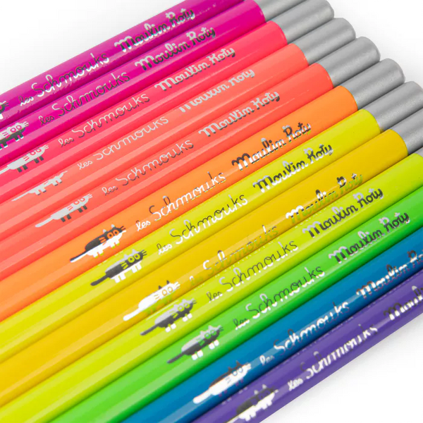 12 crayons de couleurs néon 'Les Schmouks' | MOULIN ROTY
