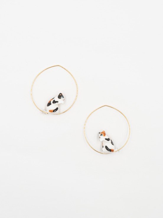 Petites créoles Chat assis | NACH BIJOUX