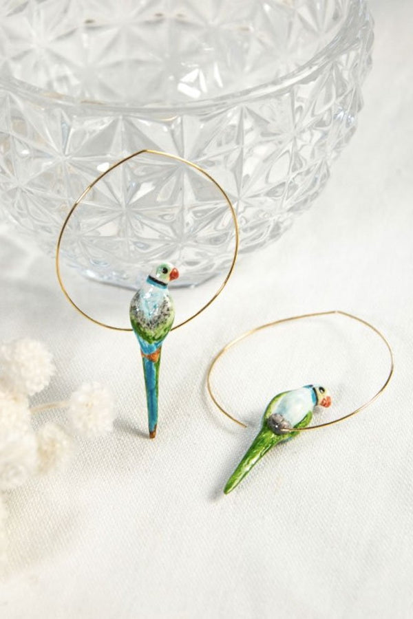 Créoles Perroquet bleu & vert | NACH BIJOUX