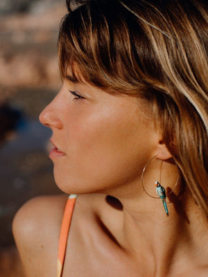Créoles Perroquet bleu & vert | NACH BIJOUX