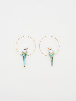 Créoles Perroquet bleu & vert | NACH BIJOUX