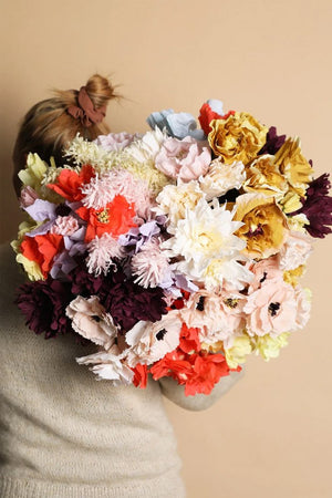 Fleur en papier Chrysanthème Ocre foncé | STUDIO ABOUT