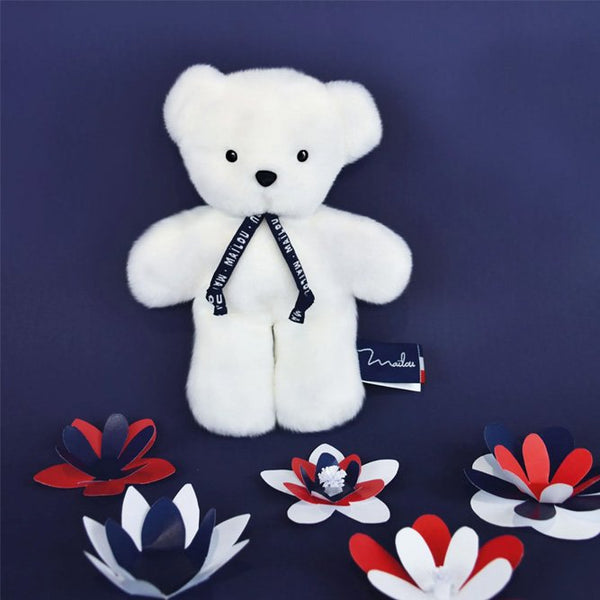 Doudou Ours 'Le petit Frenchie' Blanc | MAÏLOU TRADITION
