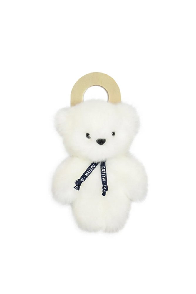 Doudou Ours 'Le petit Frenchie' Blanc | MAÏLOU TRADITION