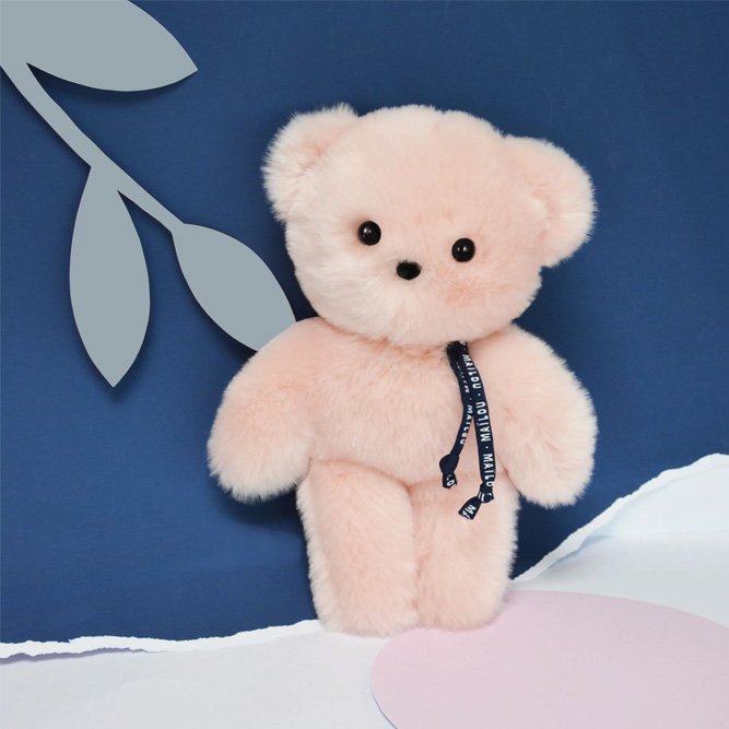 Doudou Ours 'Le petit Frenchie' Rose | MAÏLOU TRADITION