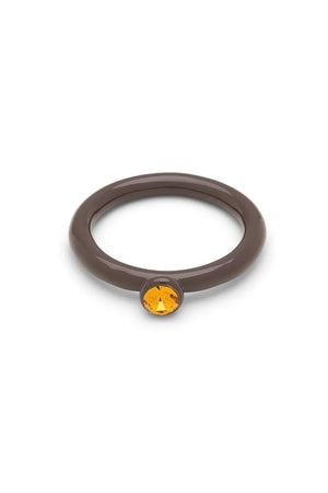 Bague 'Color Crystal' Cocoa Powder | LULU COPENHAGEN