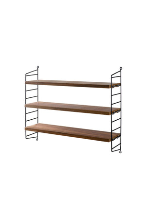 Etagère murale String Pocket noyer/noir | STRING FURNITURE