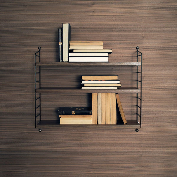 Etagère murale String Pocket noyer/noir | STRING FURNITURE