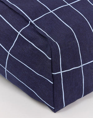 Fauteuil pouf enfant 'Vibes' Navy blue grid | NOBODINOZ