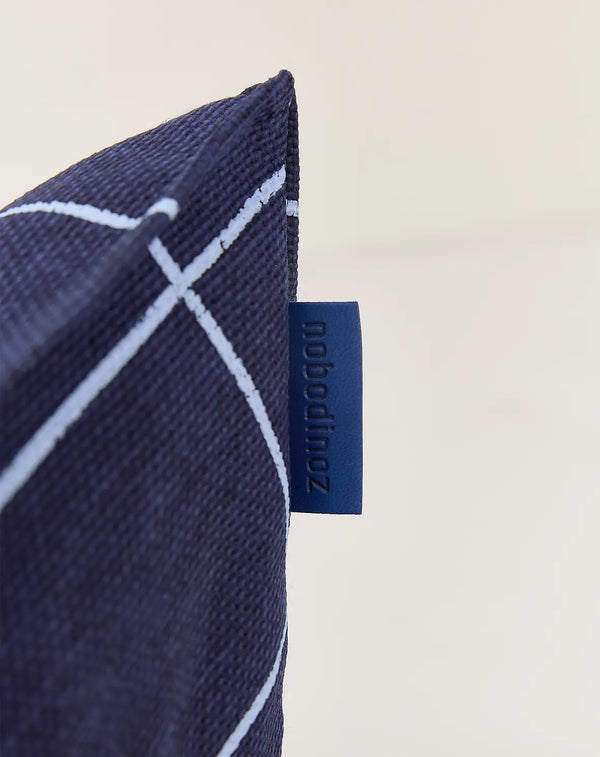 Fauteuil pouf enfant 'Vibes' Navy blue grid | NOBODINOZ