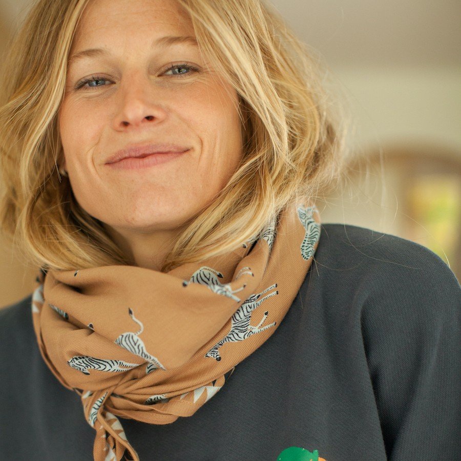 Foulard Latika 'Zèbre' Café | APACHES COLLECTIONS