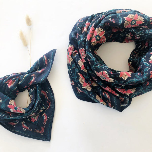 Foulard Latika 'Bird' Céleste | APACHES COLLECTIONS