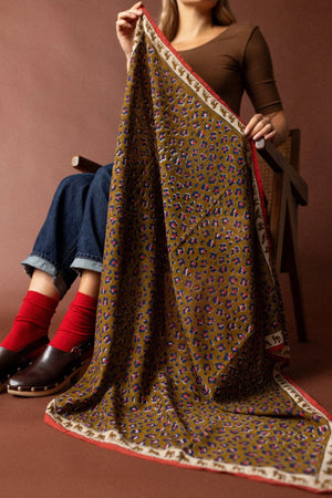 Grand foulard Dupatta 'Léopard' Fire | APACHES COLLECTIONS