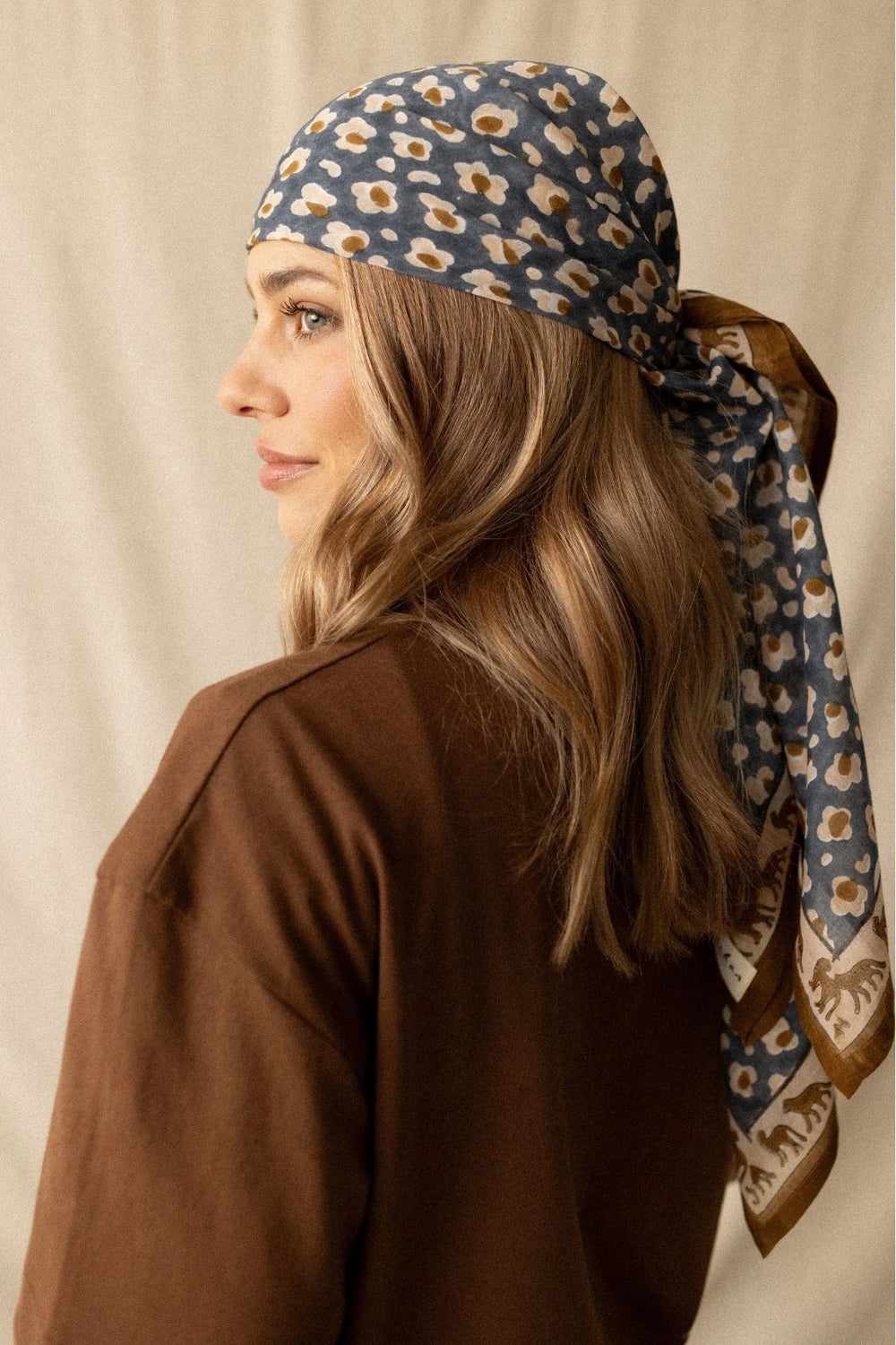 Grand foulard Dupatta 'Léopard' Météorite | APACHES COLLECTIONS
