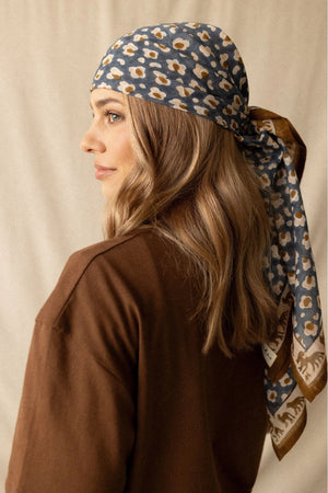 Grand foulard Dupatta 'Léopard' Météorite | APACHES COLLECTIONS