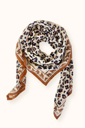 Grand foulard Dupatta 'Léopard' Rust | APACHES COLLECTIONS