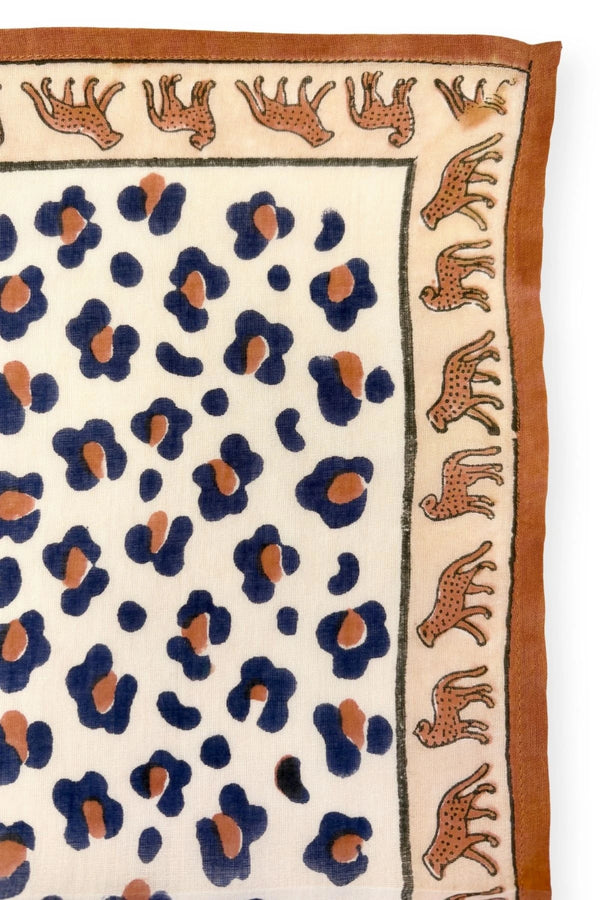 Grand foulard Dupatta 'Léopard' Rust | APACHES COLLECTIONS