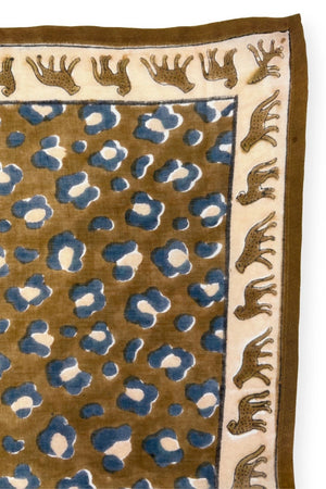 Petit foulard Dupitta 'Léopard' Tapenade | APACHES COLLECTIONS