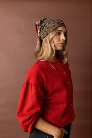 Petit foulard Dupitta 'Léopard' Fire | APACHES COLLECTIONS