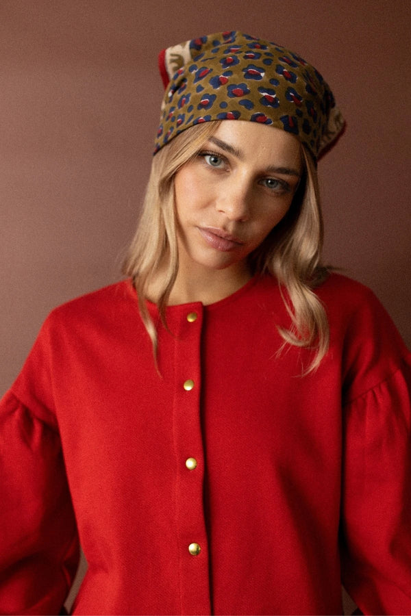 Petit foulard Dupitta 'Léopard' Fire | APACHES COLLECTIONS