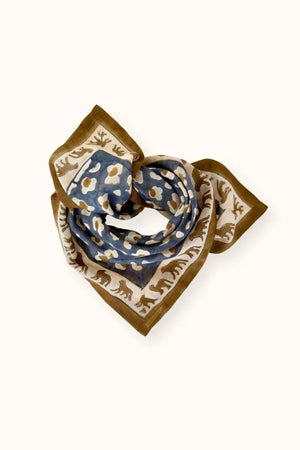 Petit foulard Dupitta 'Léopard' Météorite | APACHES COLLECTIONS