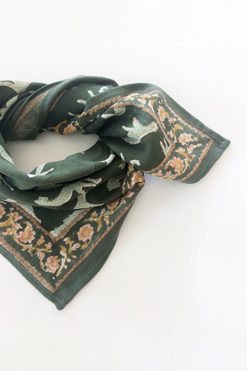 Petit foulard Manika 'Bengale' Kaki | APACHES COLLECTIONS