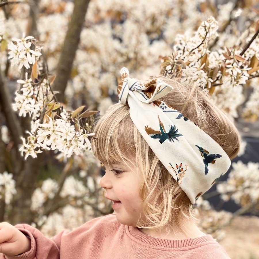 Petit foulard Manika 'Cerisier' Fleur de vanille | APACHES COLLECTIONS