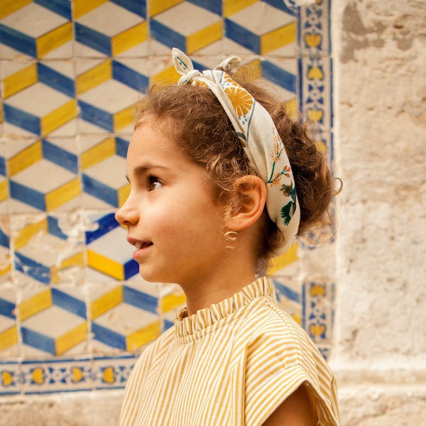 Petit foulard Manika 'Cerisier' Fleur de vanille | APACHES COLLECTIONS