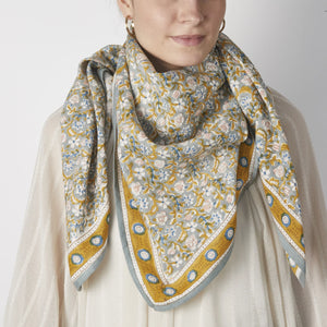 Foulard indien 'Absynthe' Vert de gris | BONHEUR DU JOUR