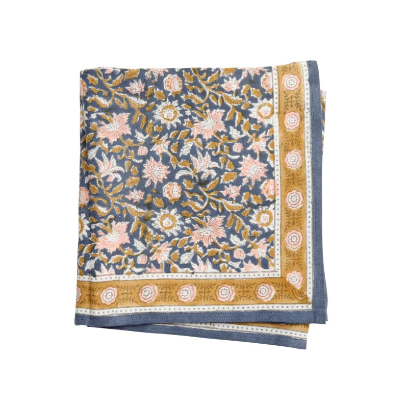 Foulard indien 'Azur' Indigo | BONHEUR DU JOUR