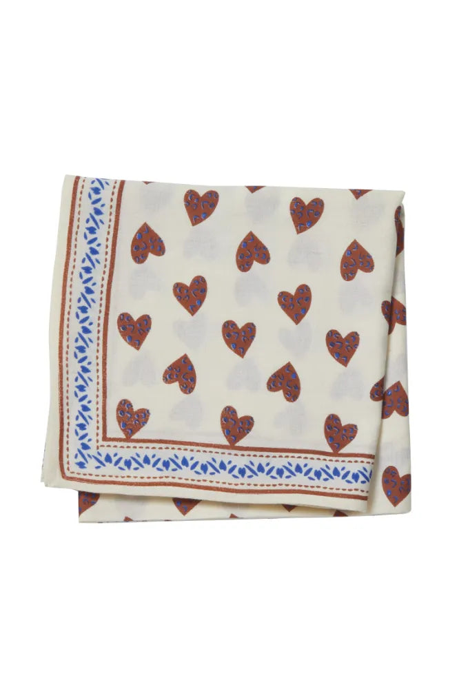 Foulard indien 'Coeur sauvage' Ecru | BONHEUR DU JOUR