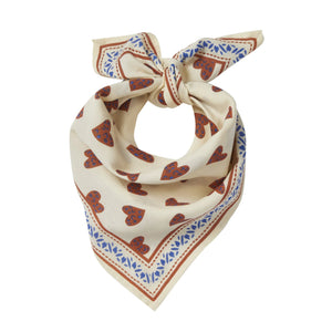 Foulard indien 'Coeur sauvage' Ecru | BONHEUR DU JOUR