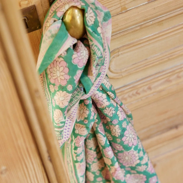 Foulard indien 'London' Green | BONHEUR DU JOUR
