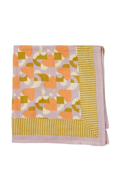 Foulard indien 'Love mon coeur' Mauve | BONHEUR DU JOUR