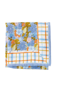Foulard indien 'Magical Garden' Pervenche | BONHEUR DU JOUR