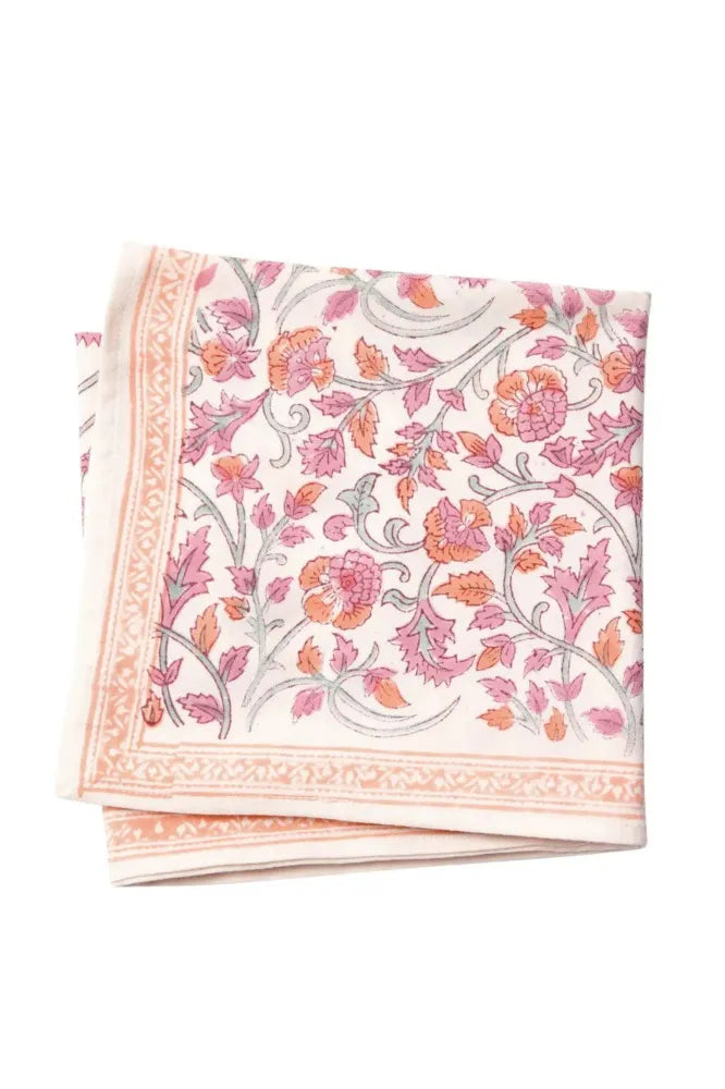 Foulard indien 'Papaya' Orange | BONHEUR DU JOUR