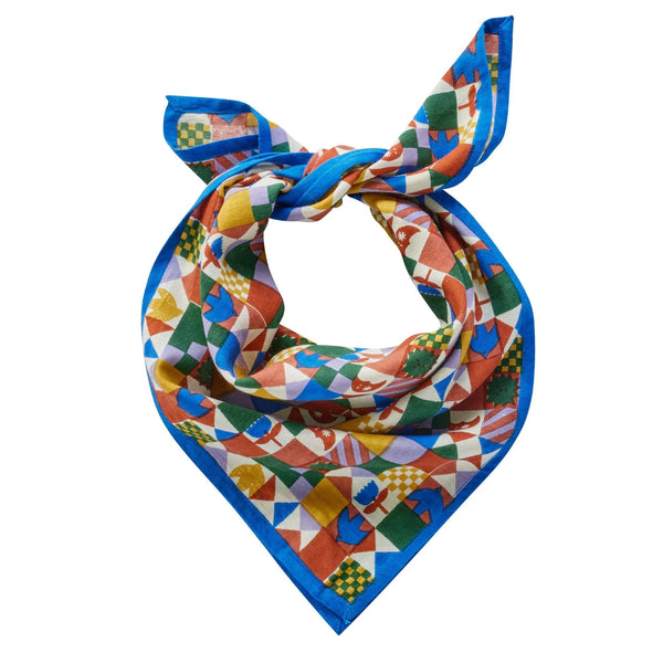 Foulard indien 'Patchy' Blue | BONHEUR DU JOUR