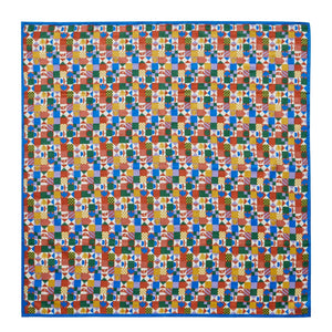 Foulard indien 'Patchy' Blue | BONHEUR DU JOUR