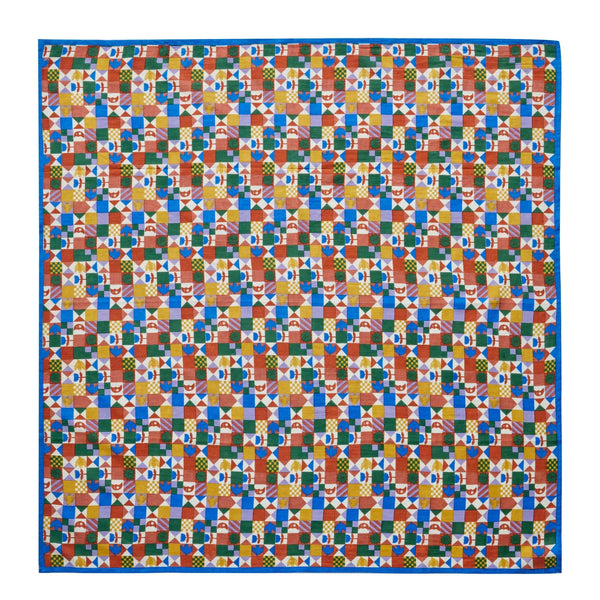 Foulard indien 'Patchy' Blue | BONHEUR DU JOUR