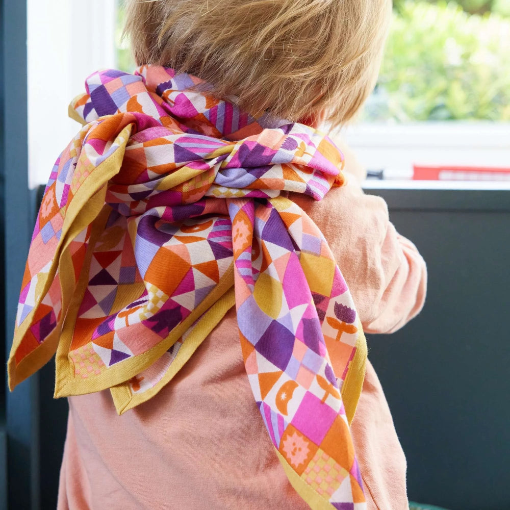 Foulard indien 'Patchy' Miel | BONHEUR DU JOUR