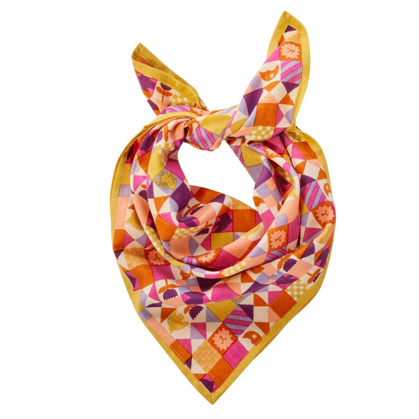 Foulard indien 'Patchy' Miel | BONHEUR DU JOUR