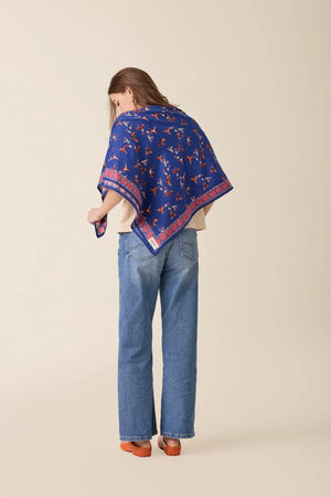 Foulard ‘Latika’ Cerisier Bleu royal | APACHES COLLECTIONS